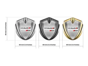 Audi Metallico Emblema Badge Ispirato Corse Lucido